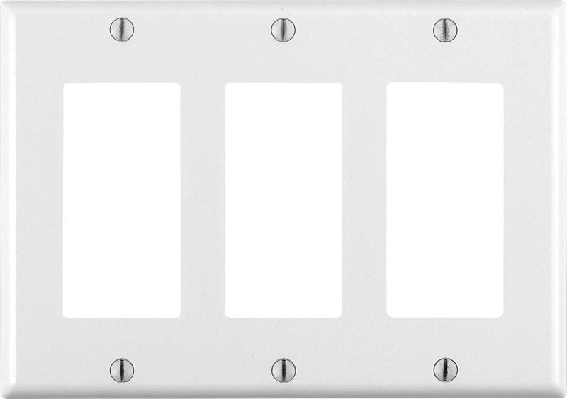 Leviton White 3 gang Thermoset Plastic Decorator Wall Plate