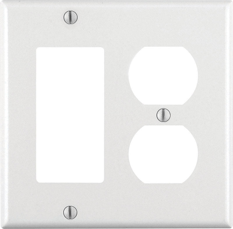 Leviton White 2 gang Thermoset Plastic Decorator/Duplex Wall Plate