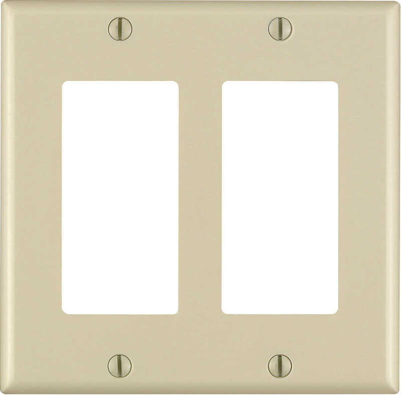 Leviton Decora Ivory 2 gang Thermoset Plastic Decorator Wall Plate