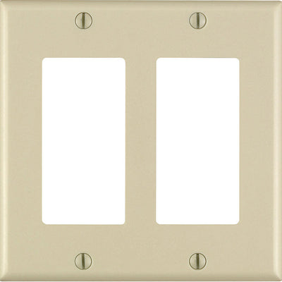Leviton Decora Ivory 2 gang Thermoset Plastic Decorator Wall Plate