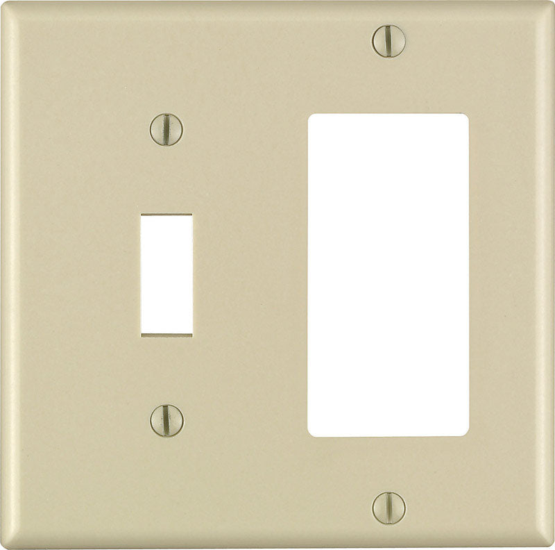 Leviton Decora Ivory 2 gang Thermoset Plastic Decorator/Toggle Wall Plate