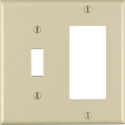 Leviton Decora Ivory 2 gang Thermoset Plastic Decorator/Toggle Wall Plate