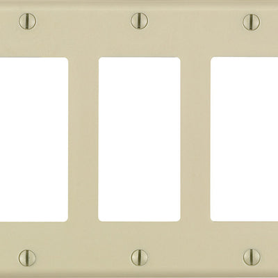 Leviton Decora Ivory 3 gang Thermoset Plastic Decorator Wall Plate