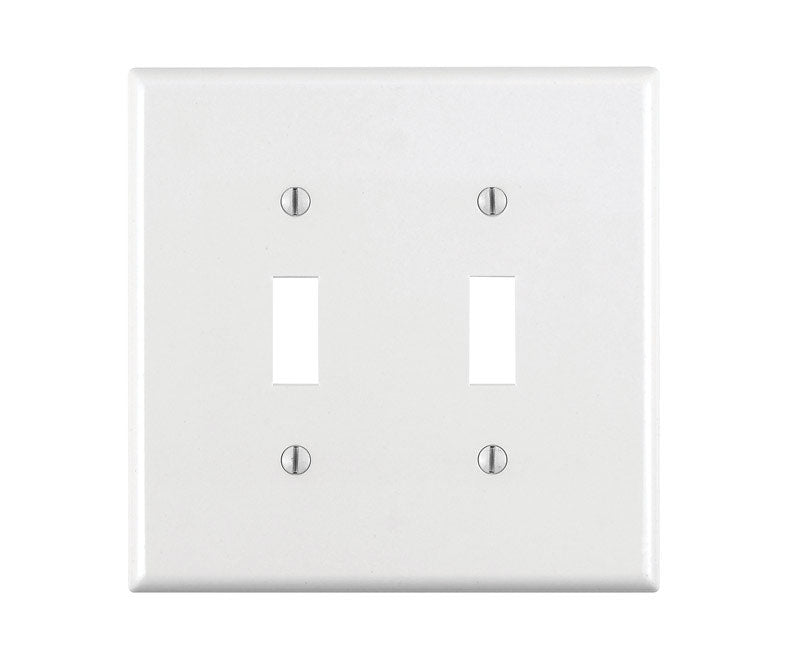 Leviton White 2 gang Thermoplastic Nylon Toggle Wall Plate