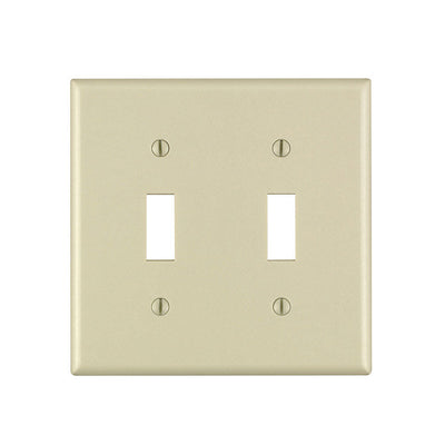 Leviton Ivory 2 gang Nylon Toggle Wall Plate