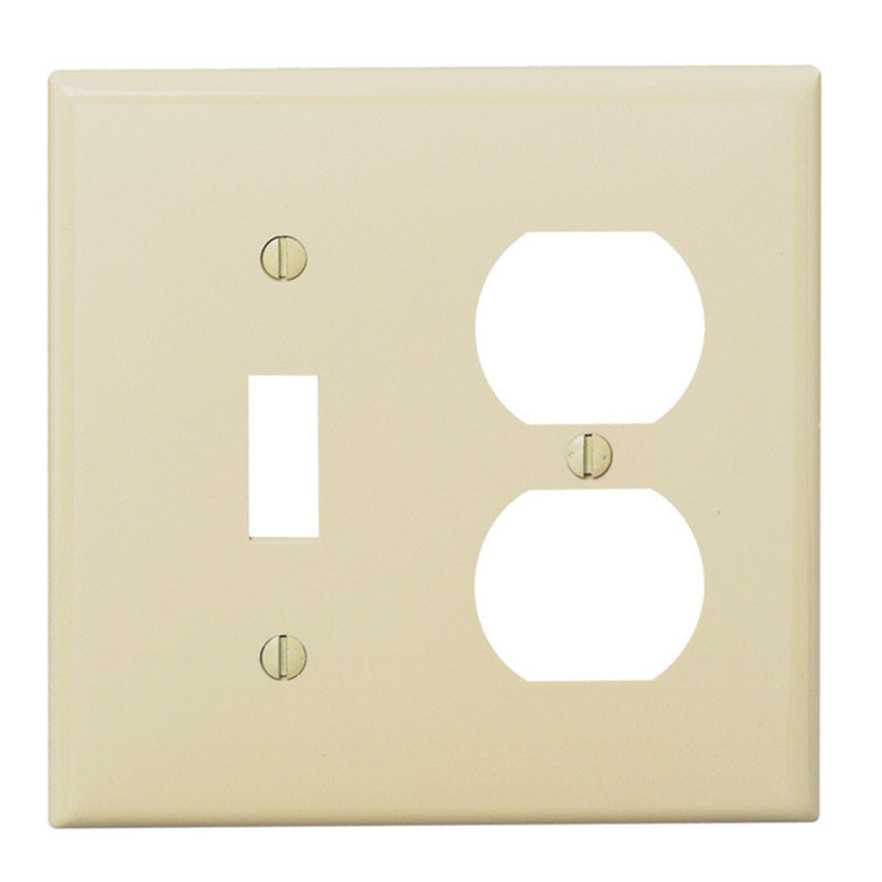 Leviton Ivory 2 gang Nylon Duplex/Toggle Wall Plate