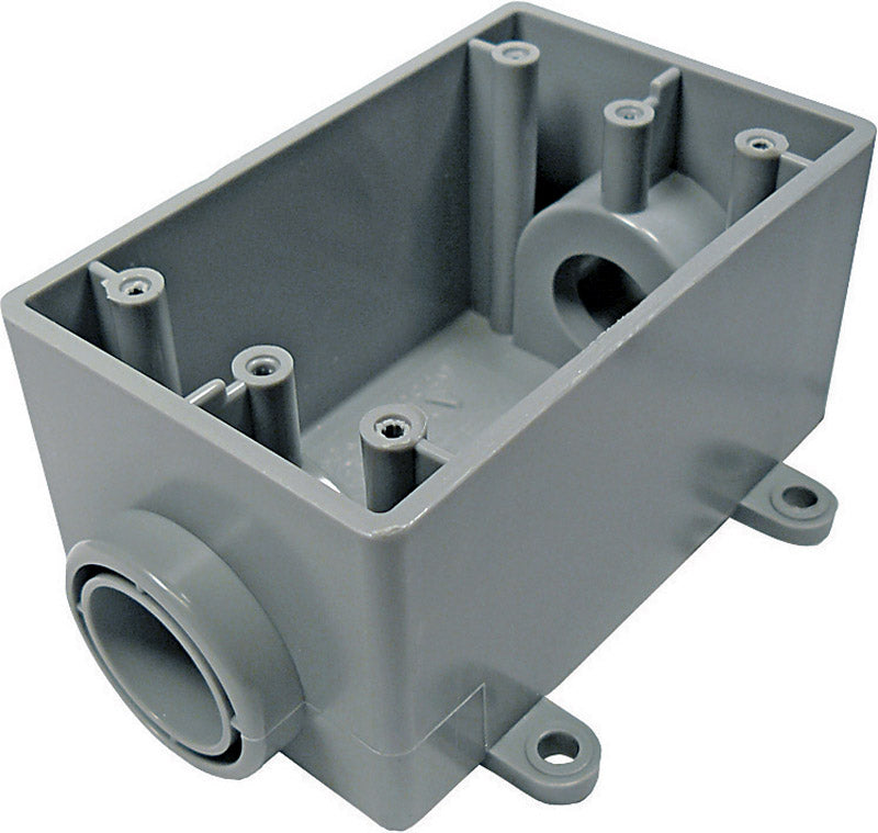 Cantex New and Old Work 21 cu in Rectangle PVC 1 gang Outlet Box Gray