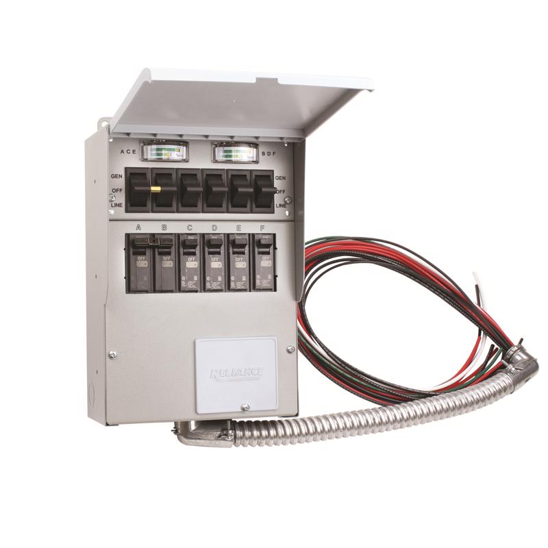 Reliance Controls Pro/Tran 2 30 amps 120/240 V 6 space 6 circuits Surface Mount Generator Power Tran