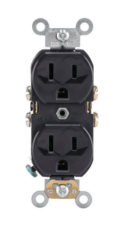 Leviton 15 amps 125 V Duplex Black Outlet 5-15R