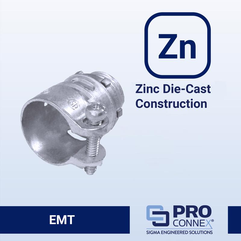 Sigma Electric ProConnex 1 in. D Die-Cast Zinc Squeeze Connector For BX, MC and FLEX