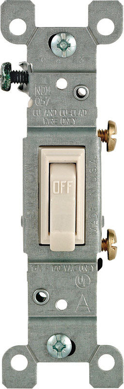 Leviton 15 amps Single Pole Toggle AC Quiet Switch Light Almond