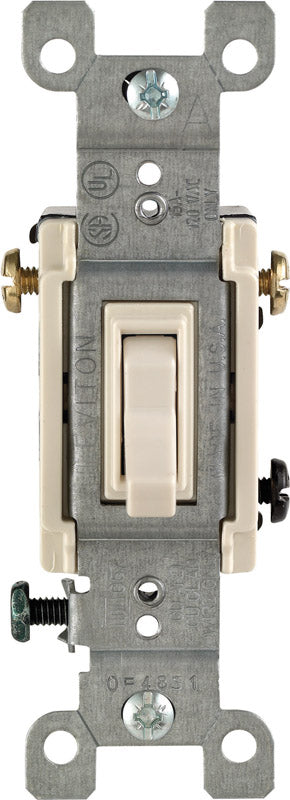 Leviton 15 amps Three Pole Toggle AC Quiet Switch Light Almond