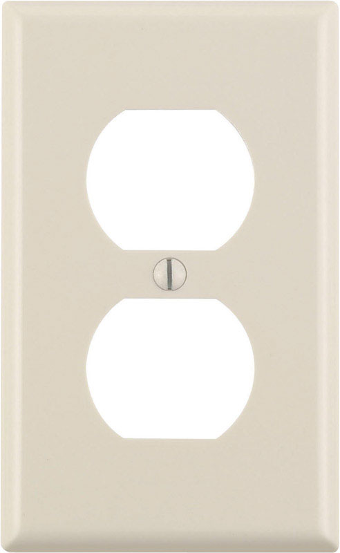 Leviton Almond 1 gang Thermoset Plastic Duplex Wall Plate
