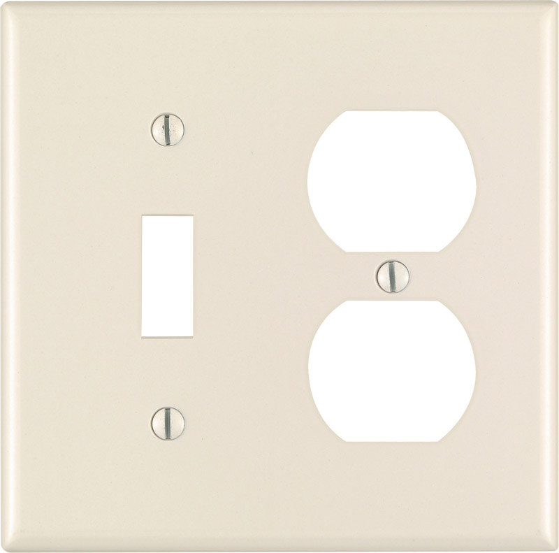 Leviton Almond 2 gang Plastic Duplex/Toggle Wall Plate
