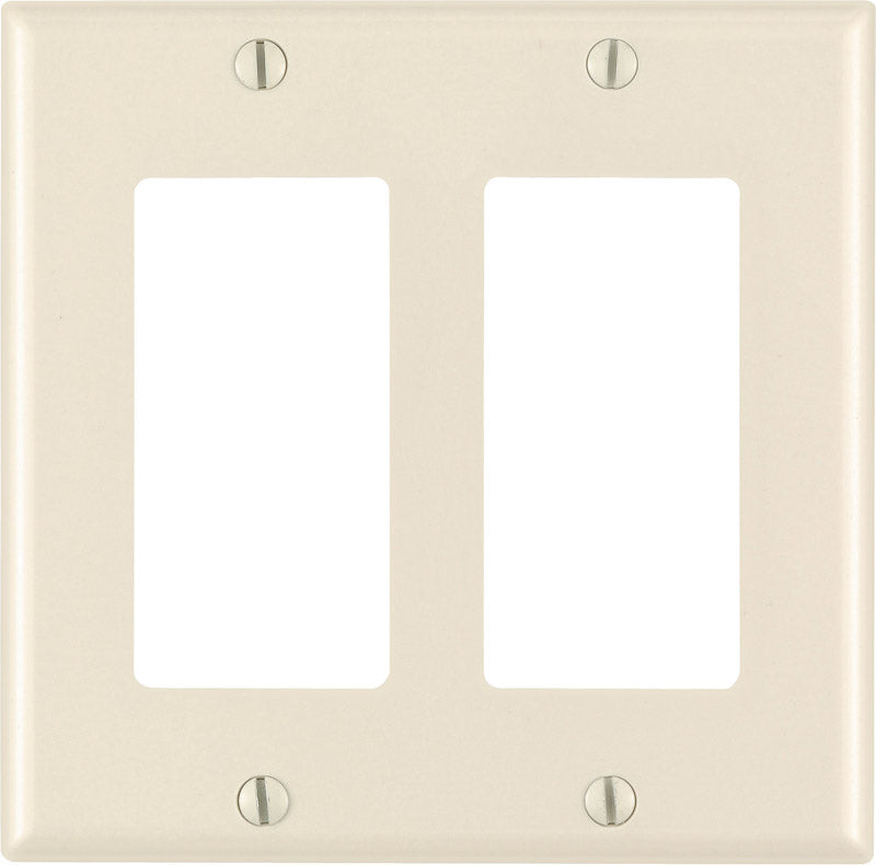Leviton Decora Light Almond 2 gang Thermoset Plastic Decorator Wall Plate