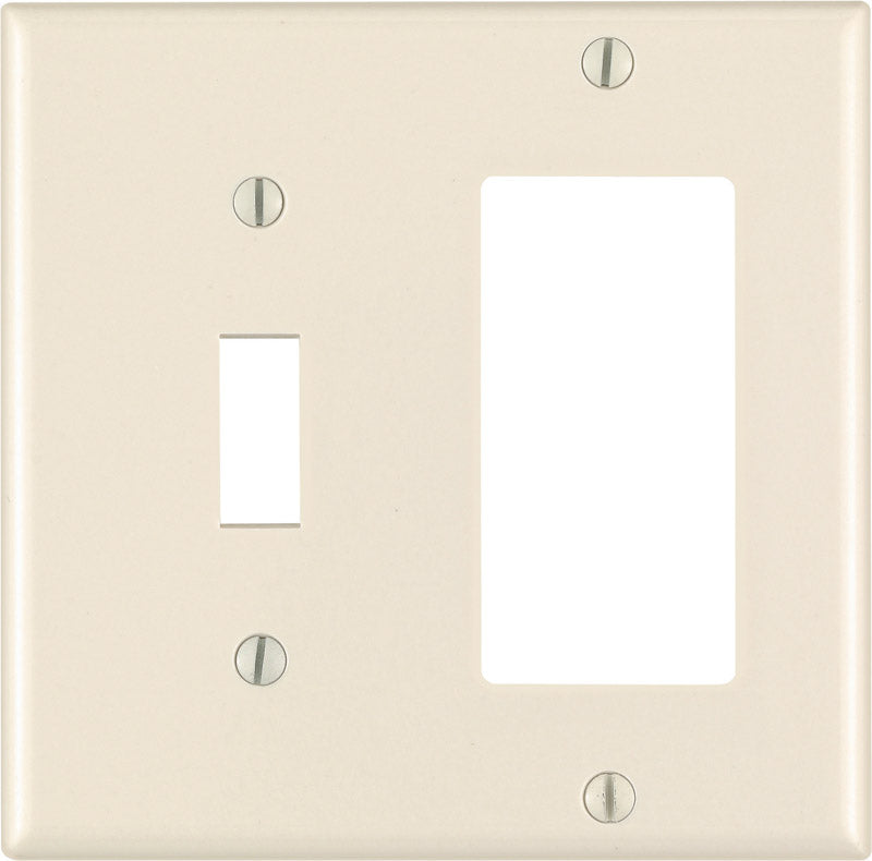 Leviton Decora Almond 2 gang Thermoset Plastic Decorator/Toggle Wall Plate