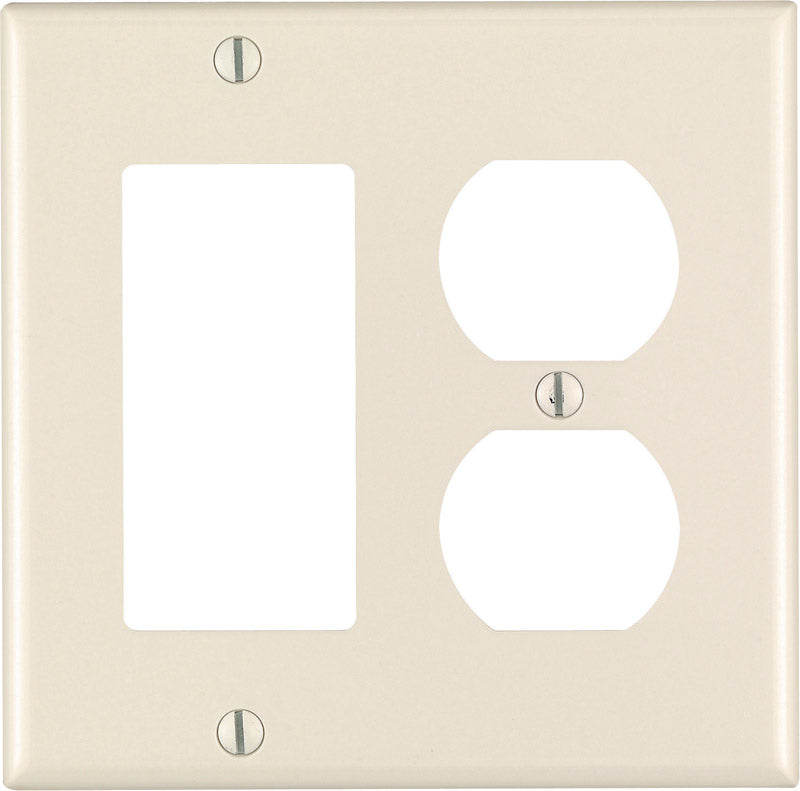 Leviton Almond 2 gang Thermoset Plastic Decorator/Duplex Wall Plate