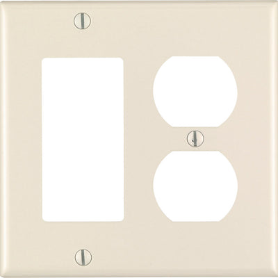 Leviton Almond 2 gang Thermoset Plastic Decorator/Duplex Wall Plate