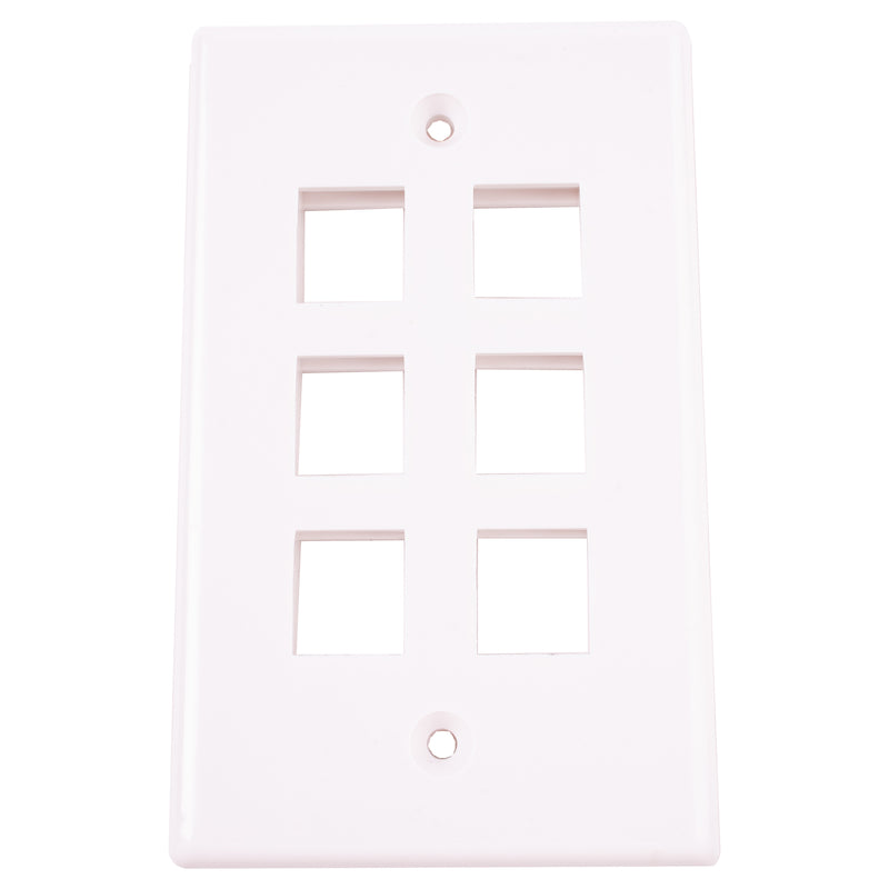 Monster Just Hook It Up White 6 gang Plastic Keystone Wall Plate