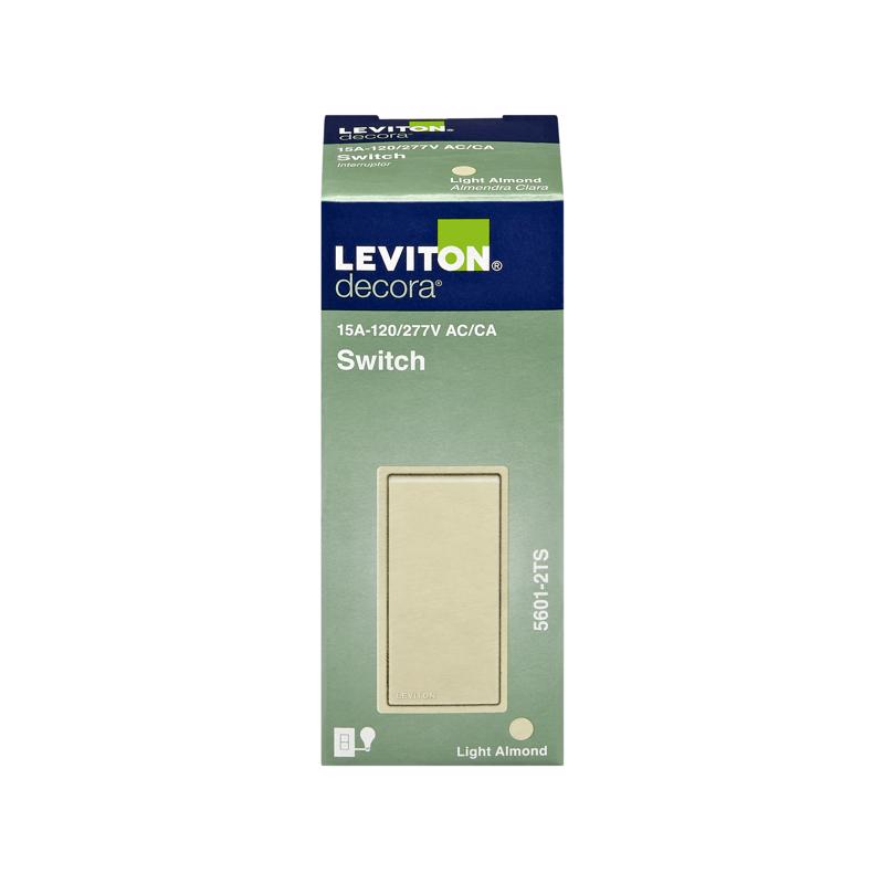Leviton Decora 15 amps Single Pole Rocker AC Quiet Switch Light Almond