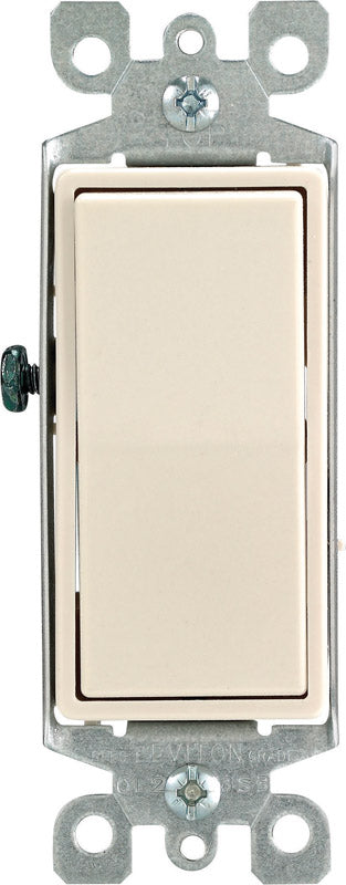 Leviton Decora 15 amps Three Pole Rocker AC Quiet Switch Light Almond