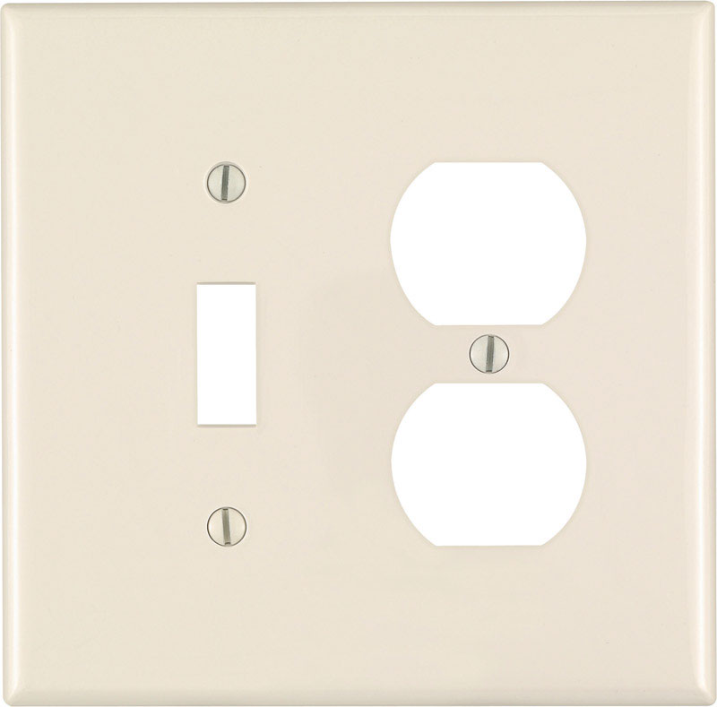 Leviton Almond 2 gang Nylon Duplex/Toggle Wall Plate