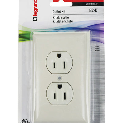 Legrand Rectangle Plastic 1 gang Outlet Box Ivory
