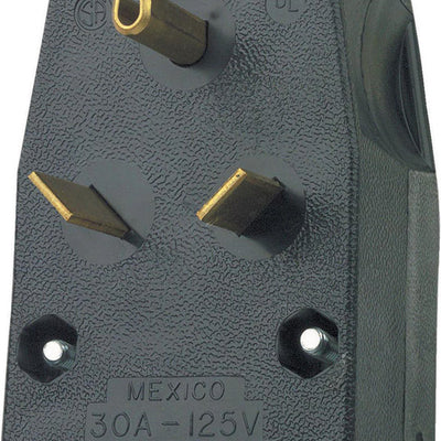 Leviton Commercial Thermoplastic Angle Blade Plug TT-30P 14-6 AWG 2 Pole 3 Wire