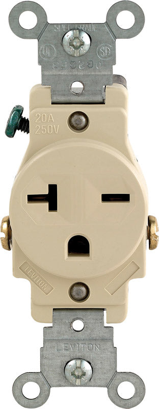Leviton 20 amps 250 V Single Ivory Outlet 6-20R