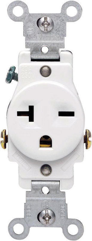 Leviton 20 amps 250 V Single White Outlet 6-20R