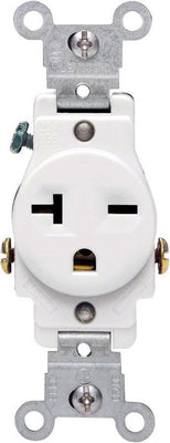 Leviton 20 amps 250 V Single White Outlet 6-20R