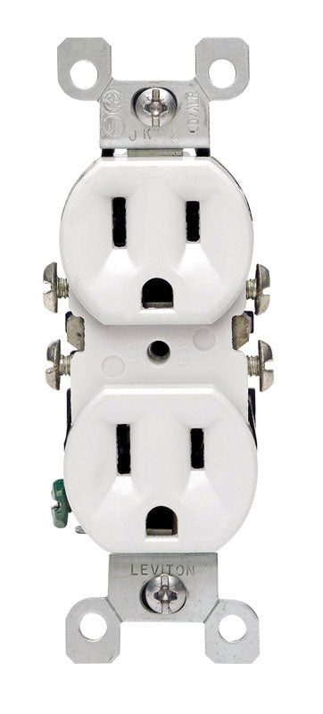 Leviton CO/ALR 15 amps 125 V Duplex White Outlet 5-15R