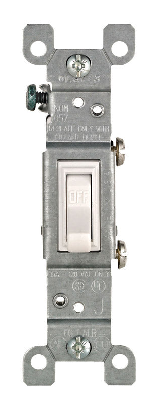 Leviton CO/ALR 15 amps Single Pole Toggle AC Quiet Switch White