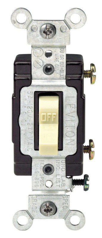 Leviton Commercial Illuminated 15 amps Toggle Switch Ivory
