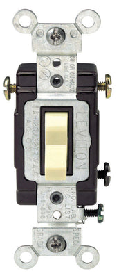 Leviton Commercial Illuminated 15 amps 3-Way Toggle Switch Ivory
