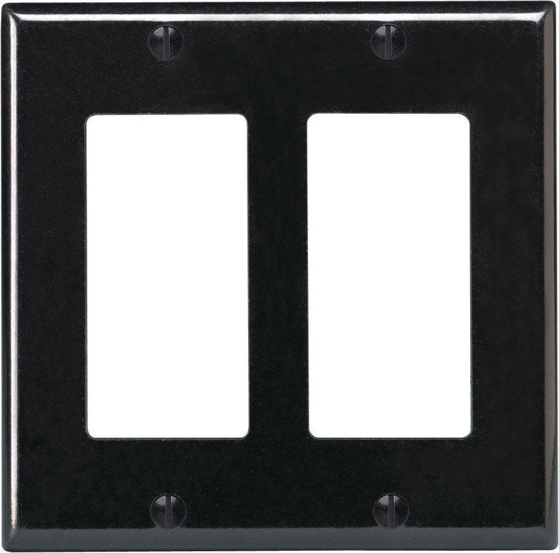 Leviton Decora Black 2 gang Thermoset Plastic Decorator Wall Plate
