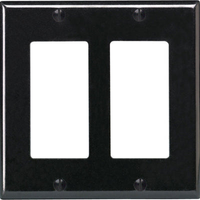 Leviton Decora Black 2 gang Thermoset Plastic Decorator Wall Plate