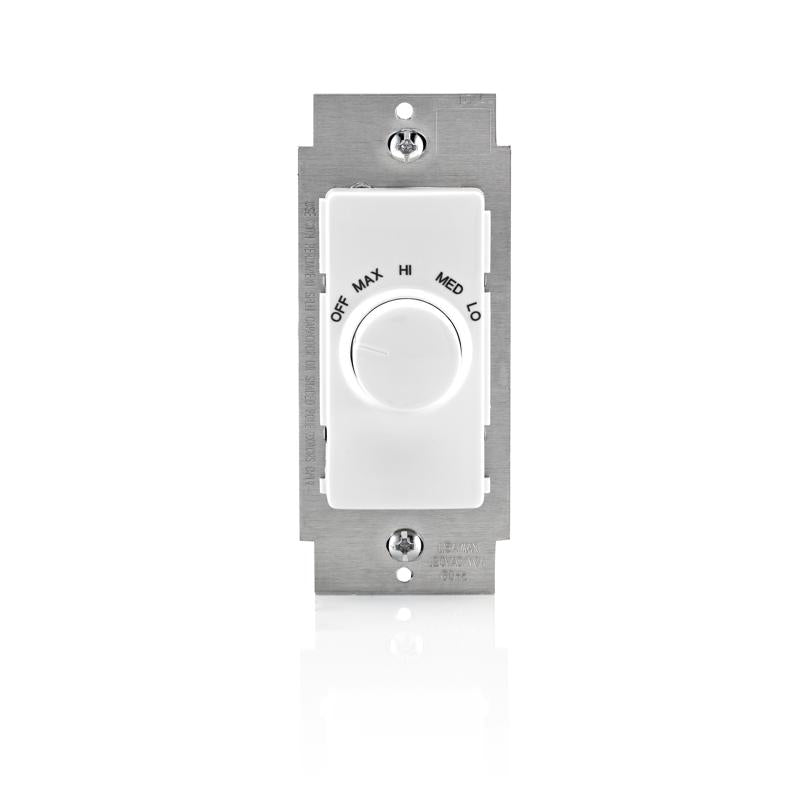 Leviton Decora 1.5 amps Single Pole Rotary Fan Control White