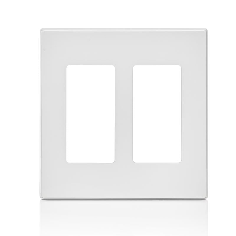 Leviton Decora White 2 gang Polycarbonate Decorator Wall Plate 1 each