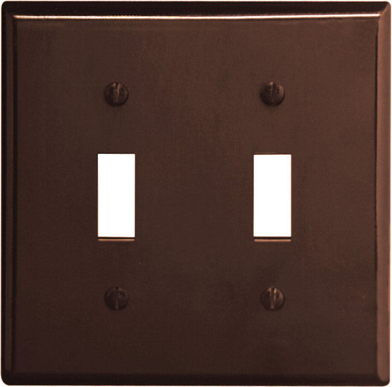 Leviton Brown 2 gang Thermoset Plastic Toggle Wall Plate