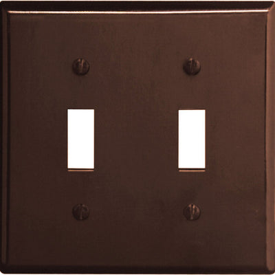 Leviton Brown 2 gang Thermoset Plastic Toggle Wall Plate