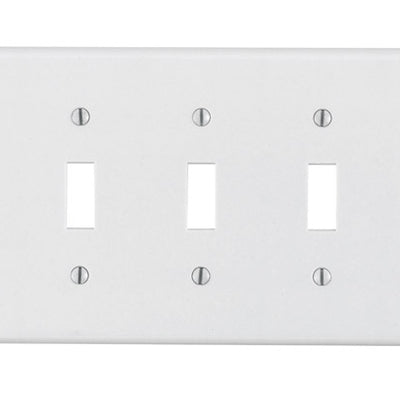 Leviton White 5 gang Plastic Toggle Wall Plate