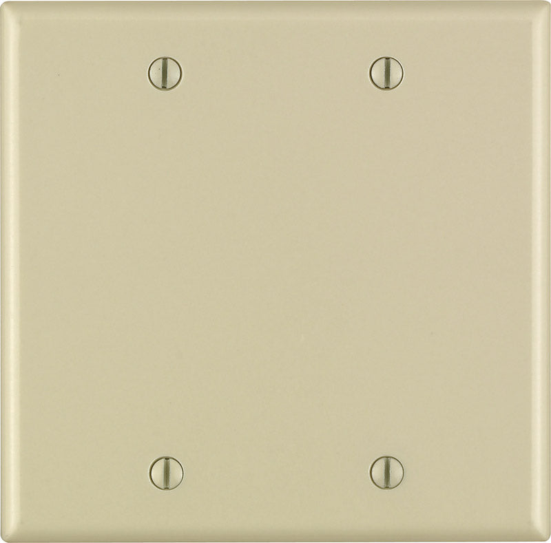 Leviton Ivory 2 gang Thermoset Plastic Blank Wall Plate