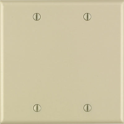 Leviton Ivory 2 gang Thermoset Plastic Blank Wall Plate