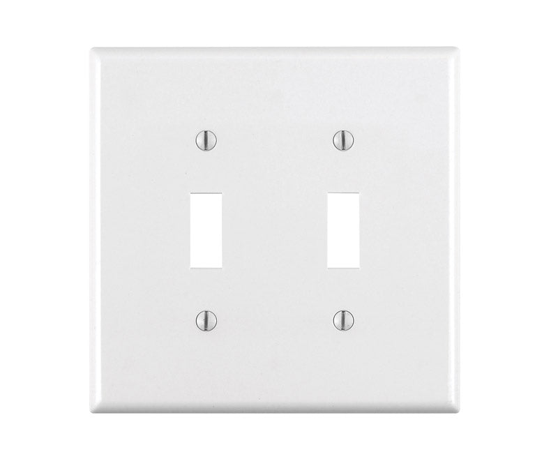 Leviton White 2 gang Thermoset Plastic Toggle Wall Plate