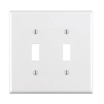 Leviton White 2 gang Thermoset Plastic Toggle Wall Plate