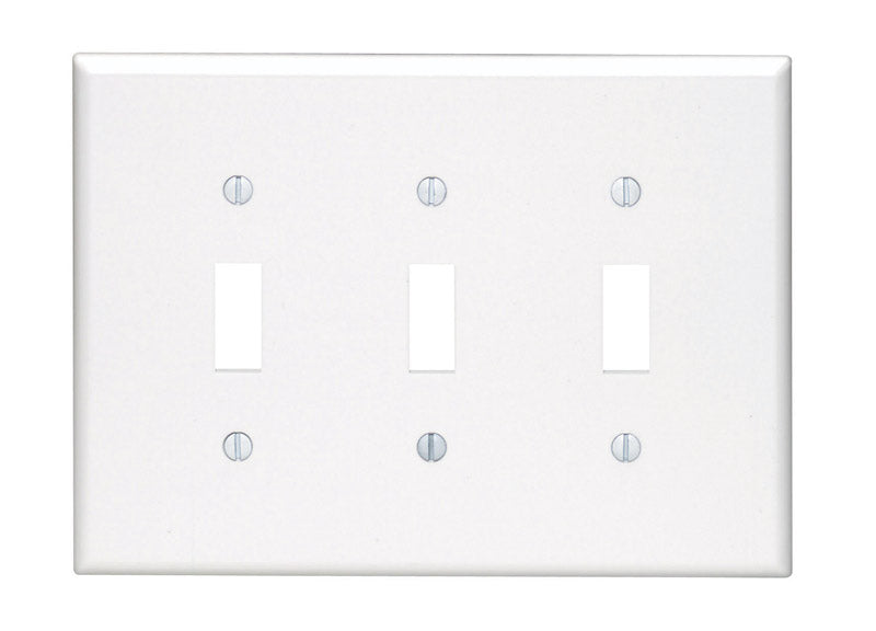 Leviton White 3 gang Plastic Toggle Wall Plate