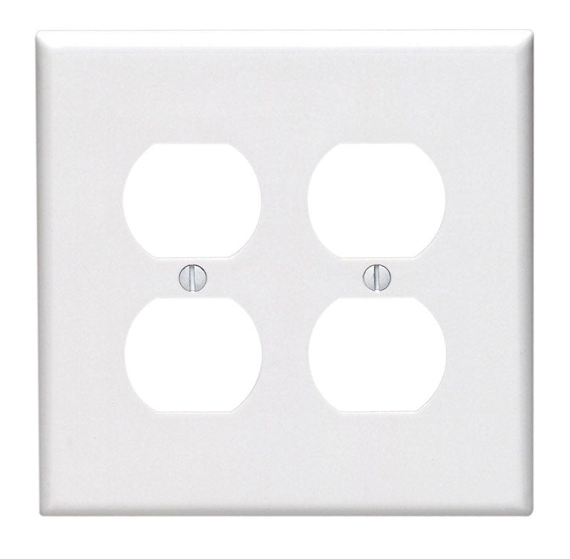 Leviton White 2 gang Thermoset Plastic Duplex Wall Plate