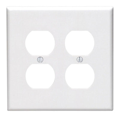 Leviton White 2 gang Thermoset Plastic Duplex Wall Plate