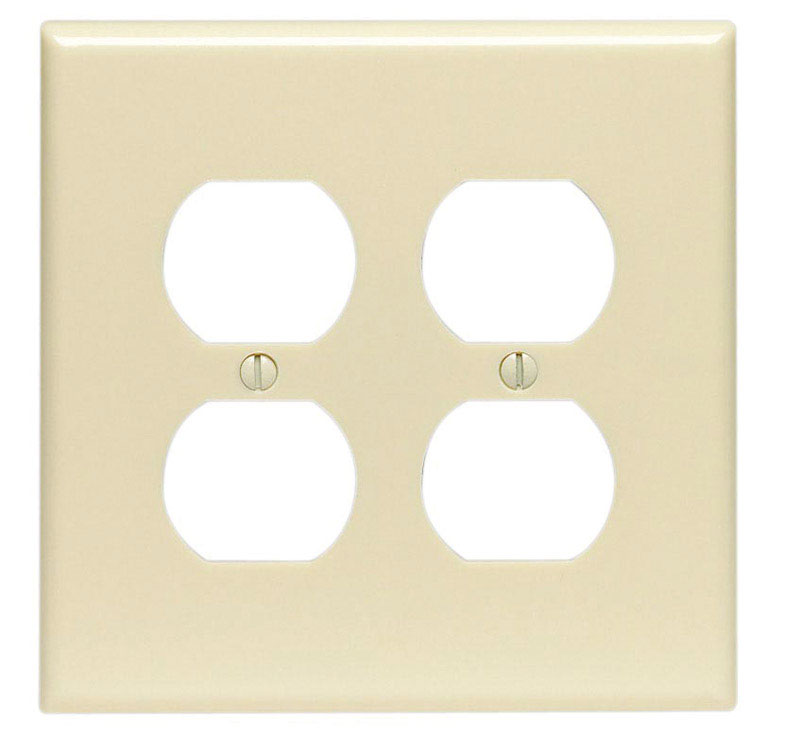 Leviton Ivory 2 gang Thermoset Plastic Duplex Wall Plate